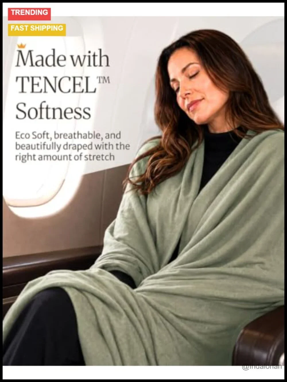 Pashmina Shawl Wrap Women Travel Scarf UPF 50+ Tencel Modal USA Made
